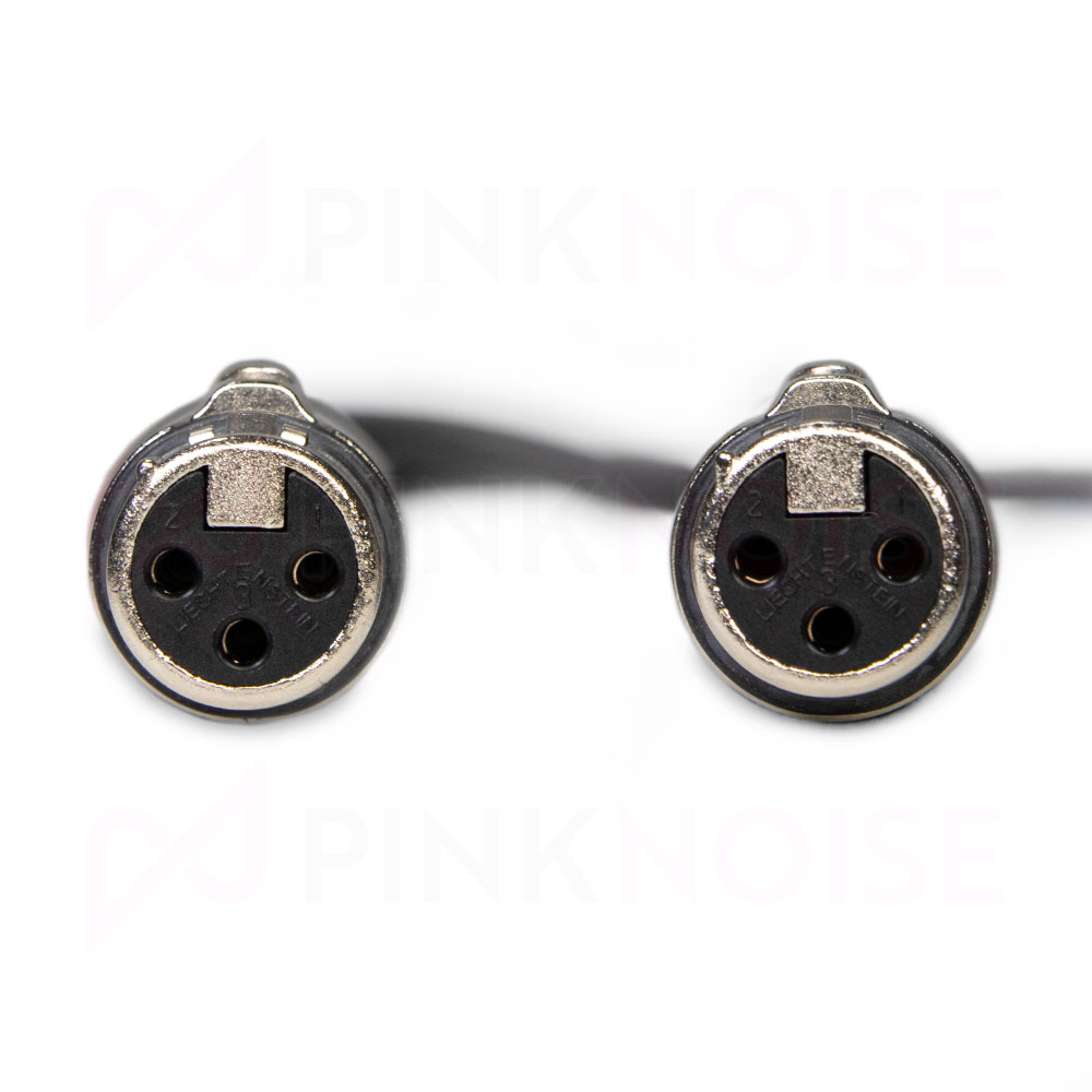Pinknoise Twin 3-pin XLR Female Input to RA 3.5mm Jack - 40cm-Pinknoise Systems
